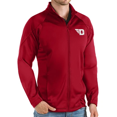 Men's Antigua Red Dayton Flyers Links Full-Zip Golf Jacket