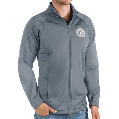 Men's Antigua Steel Georgetown Hoyas Links Full-Zip Golf Jacket