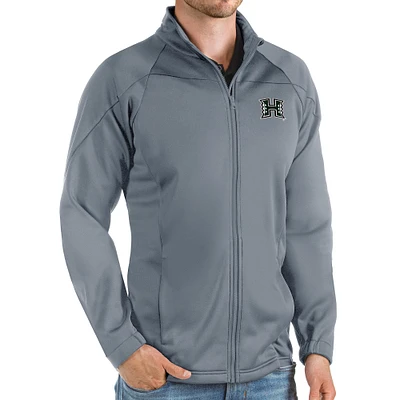 Men's Antigua Steel Hawaii Warriors Links Full-Zip Golf Jacket