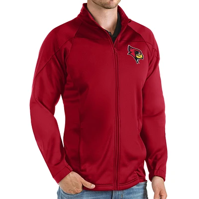 Men's Antigua Red Illinois State Redbirds Links Full-Zip Golf Jacket