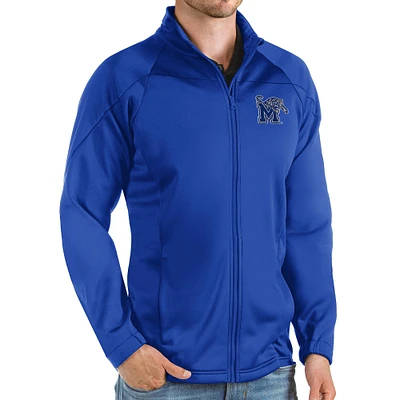Men's Antigua Royal Memphis Tigers Links Full-Zip Golf Jacket