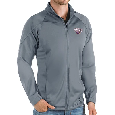 Men's Antigua Steel Western Carolina Catamounts Links Full-Zip Golf Jacket