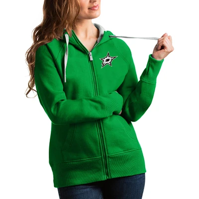 Women's Antigua Kelly Green Dallas Stars Victory Full-Zip Hoodie