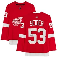 Moritz Seider Red Detroit Red Wings Autographed adidas Authentic Jersey