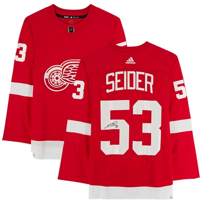 Moritz Seider Red Detroit Red Wings Autographed adidas Authentic Jersey