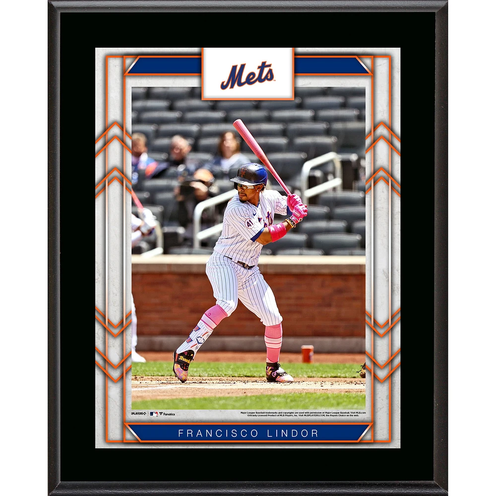 Francisco Lindor New York Mets 10.5'' x 13'' Sublimated Player Plaque