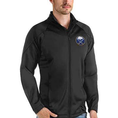 Men's Antigua Black Buffalo Sabres Links Full-Zip Golf Jacket
