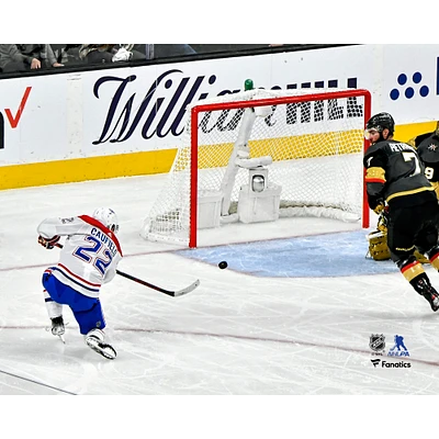 Cole Caufield Montreal Canadiens Unsigned First Stanley Cup Playoffs Goal Photograph