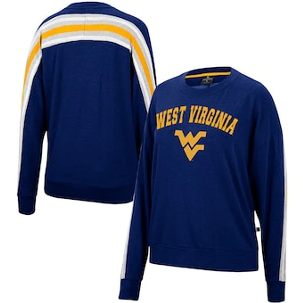 Women's Colosseum Heathered Navy West Virginia Mountaineers Team Oversized Pullover Sweatshirt