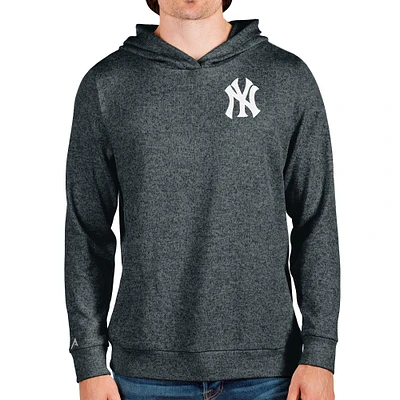 Men's Antigua Heathered Charcoal New York Yankees Absolute Pullover Hoodie