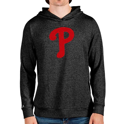 Men's Antigua Heathered Philadelphia Phillies Team Logo Absolute Pullover Hoodie