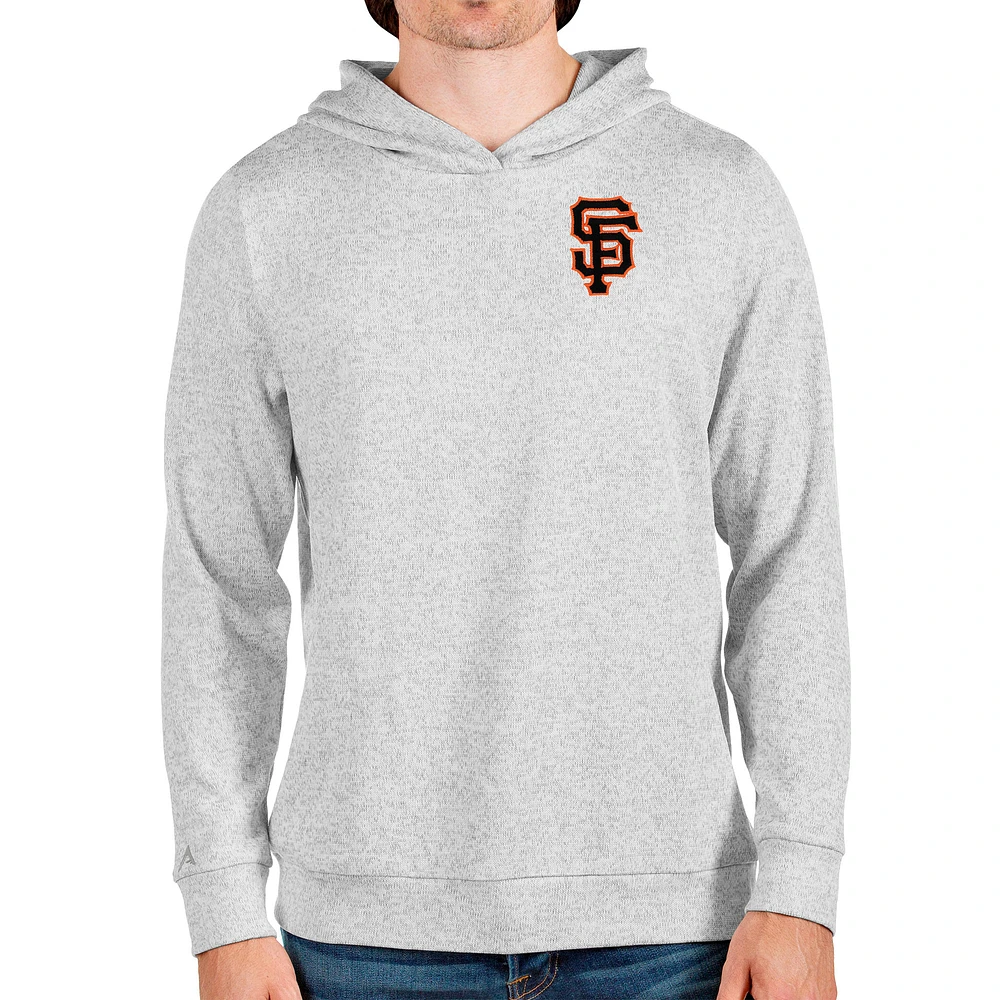 Men's Antigua Heathered Gray San Francisco Giants Absolute Pullover Hoodie
