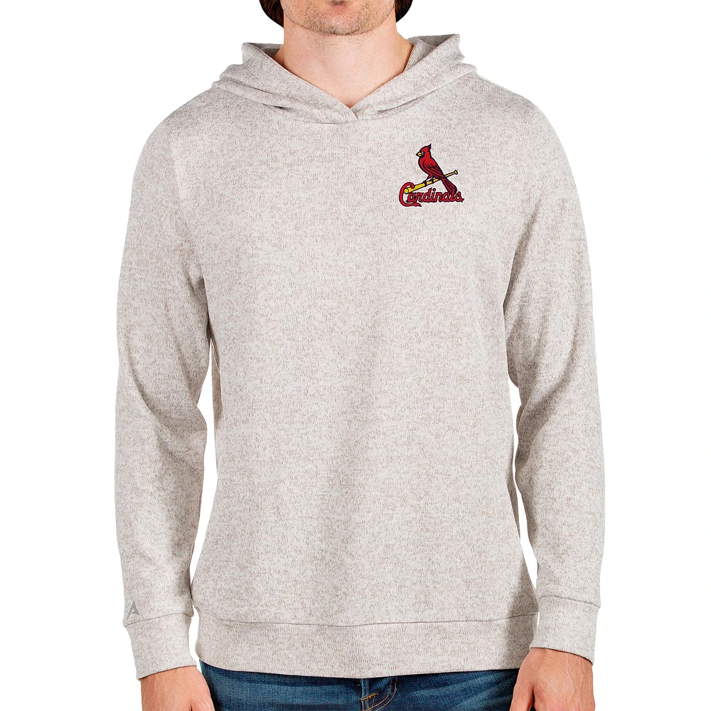 Men's Antigua Oatmeal St. Louis Cardinals Absolute Pullover Hoodie