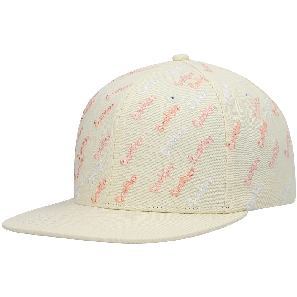 Men's Cookies Cream Triple Beam Allover Print Snapback Hat