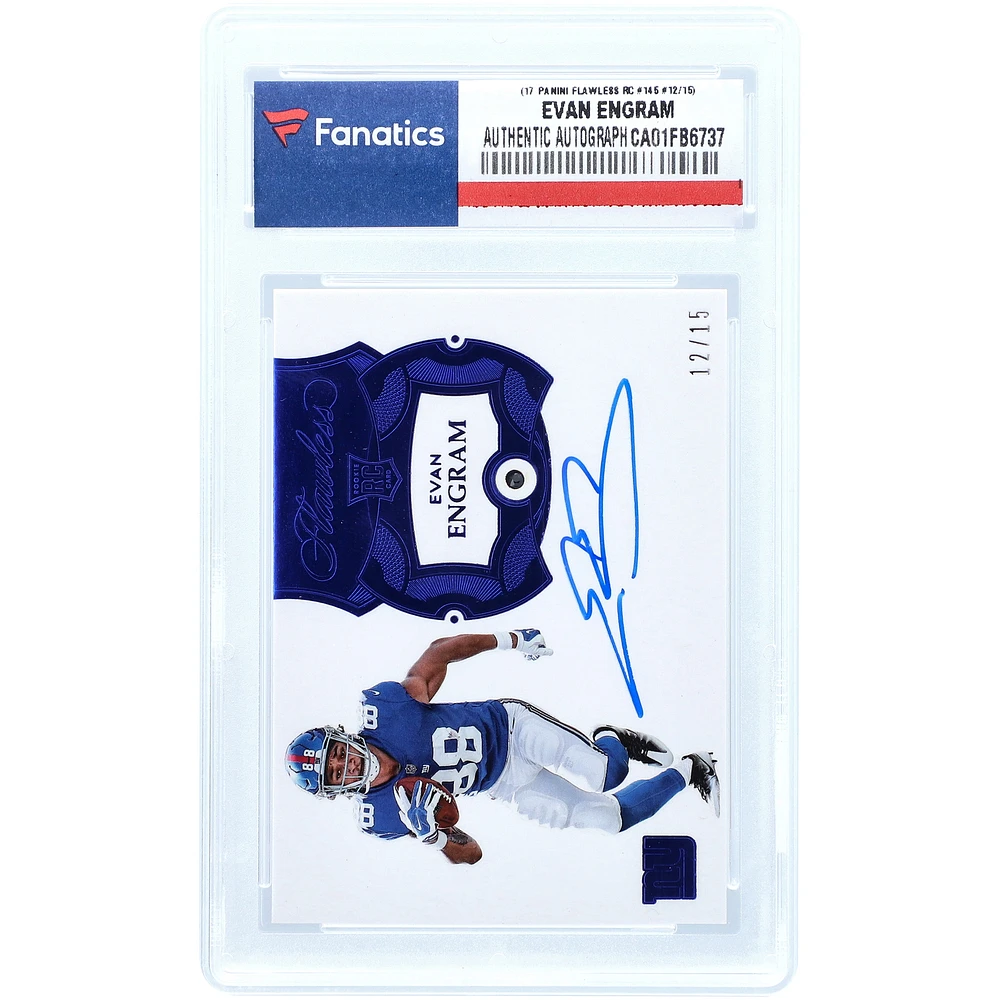 Evan Engram New York Giants Autographed 2017 Panini Flawless Sapphire #145 #12/15 Rookie Card
