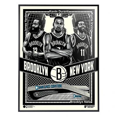 Phenom Gallery Brooklyn Nets 18'' x 24'' Deluxe Framed Serigraph Print