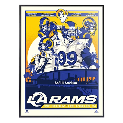 Phenom Gallery Los Angeles Rams 18'' x 24'' Deluxe Framed Serigraph Print