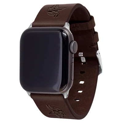 Brown Minnesota Vikings Leather Apple Watch Band