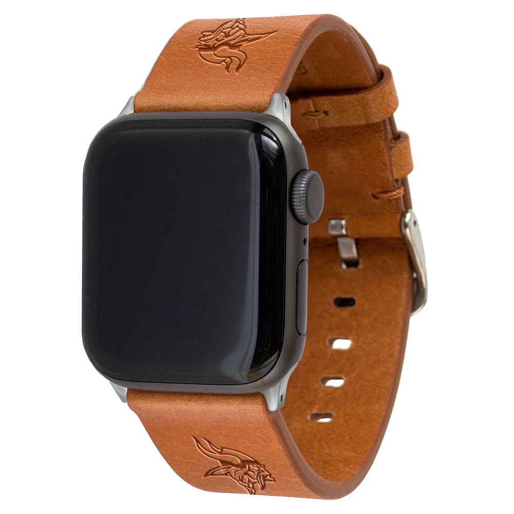 Tan Minnesota Vikings Leather Apple Watch Band