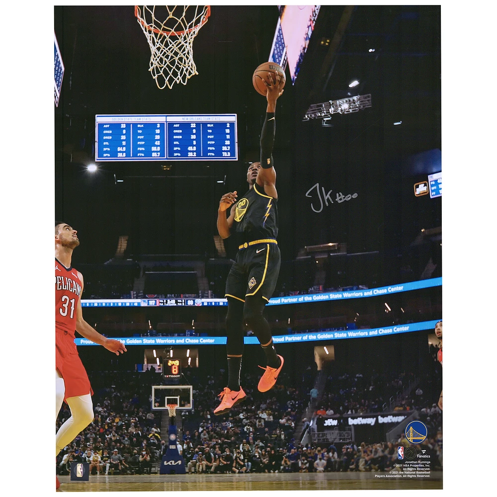 Jonathan Kuminga Golden State Warriors Autographed 16" x 20" Layup vs. New Orleans Pelicans Photograph