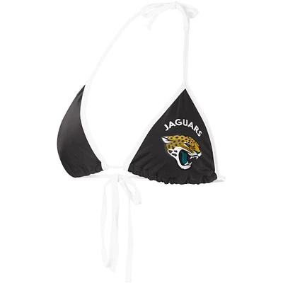 Women's G-III 4Her by Carl Banks Black Jacksonville Jaguars Perfect Match Bikini Top