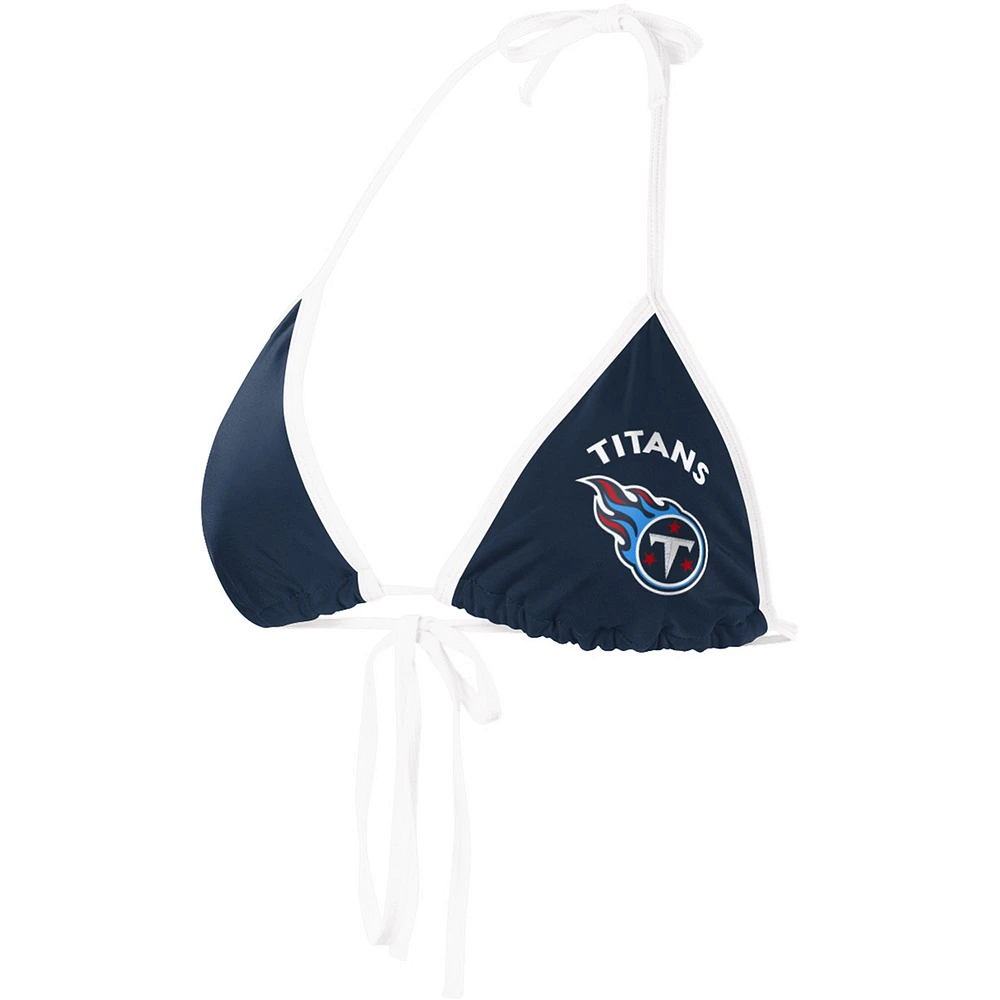Women's G-III 4Her by Carl Banks Navy Tennessee Titans Perfect Match Bikini Top