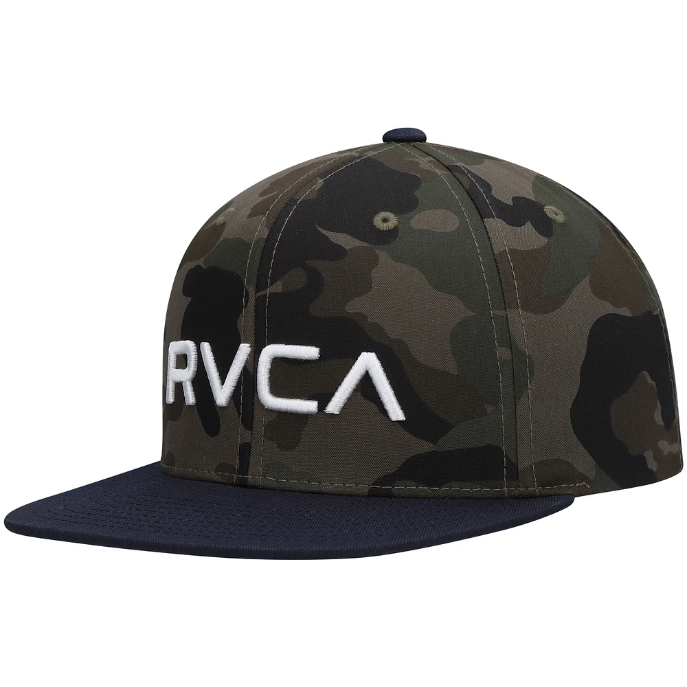 Youth RVCA Camo/Navy Twill Snapback Hat