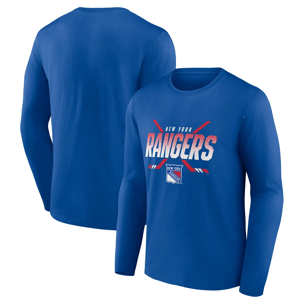 Men's Fanatics Blue New York Rangers Covert Long Sleeve T-Shirt