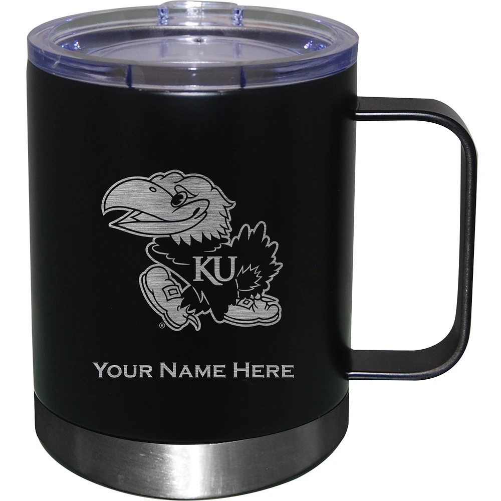 Kansas Jayhawks 12oz. Personalized Stainless Steel Lowball with Handle