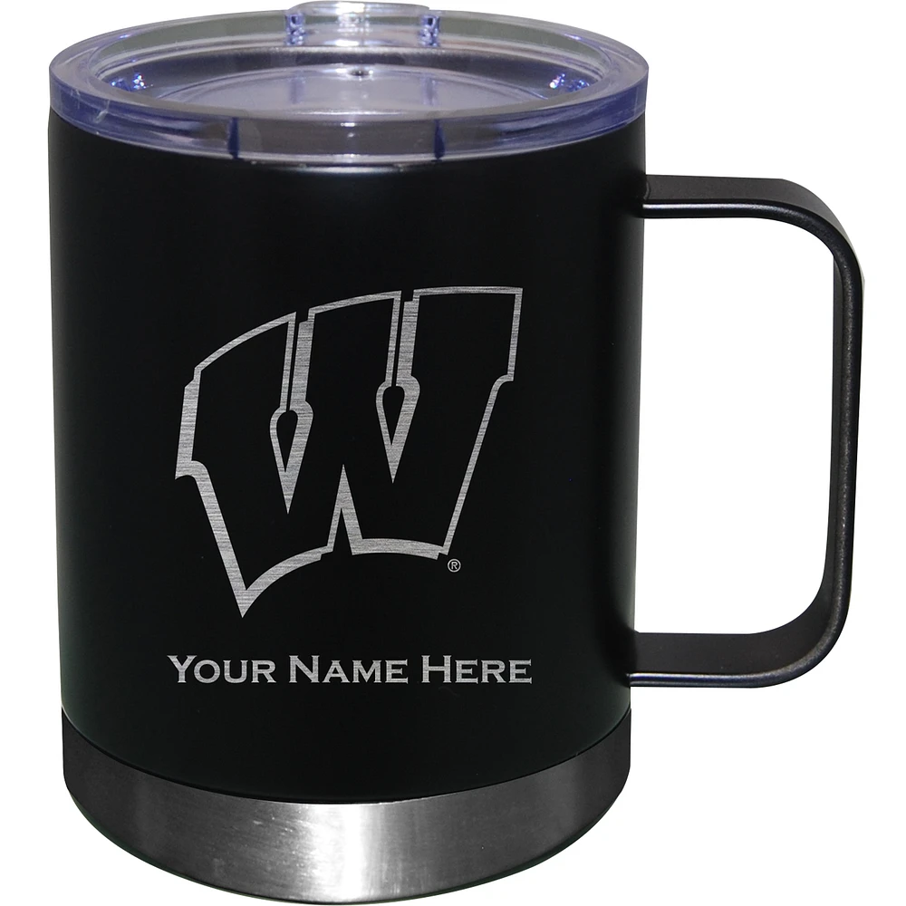 Wisconsin Badgers 12oz. Personalized Stainless Steel Lowball with Handle