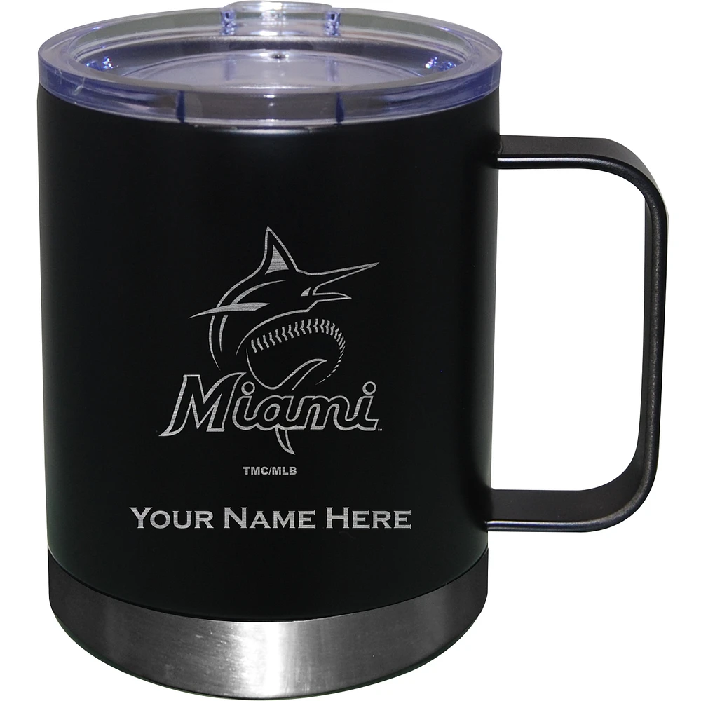 Miami Marlins 12oz. Personalized Stainless Steel Lowball with Handle