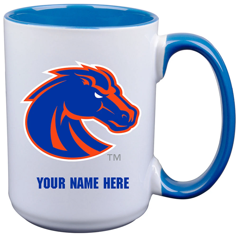 White Boise State Broncos 15oz. Personalized Ceramic Mug