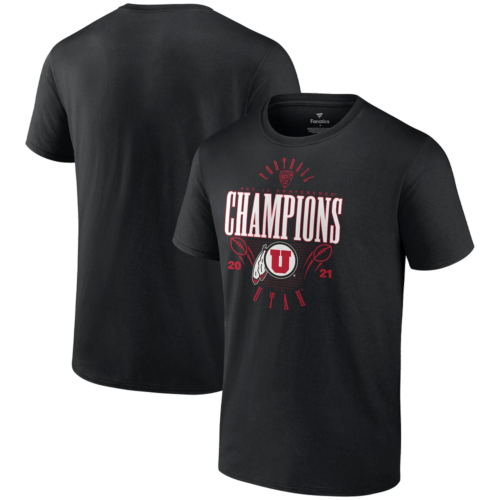 Men's Fanatics Black Utah Utes 2021 PAC-12 Football Conference Champions T-Shirt