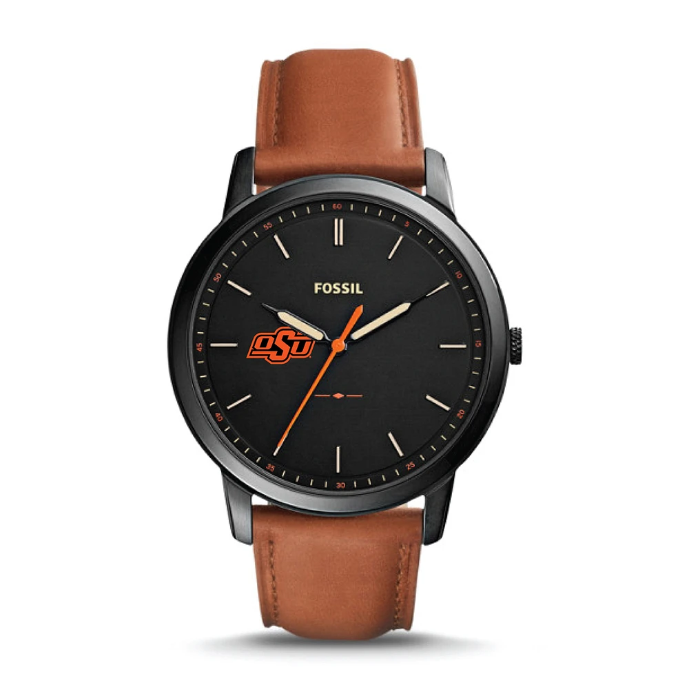 Fossil Black Oklahoma State Cowboys The Minimalist Slim Watch