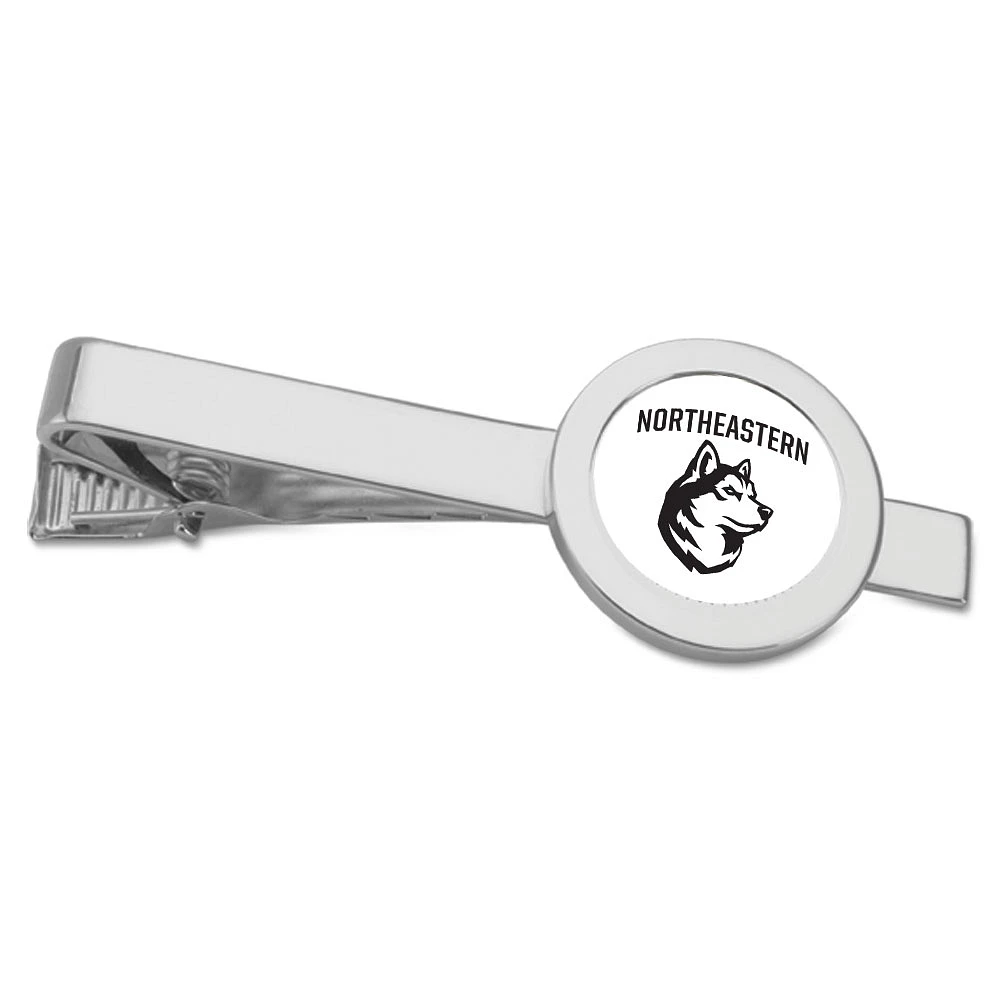Silver Northeastern Huskies Tie Bar