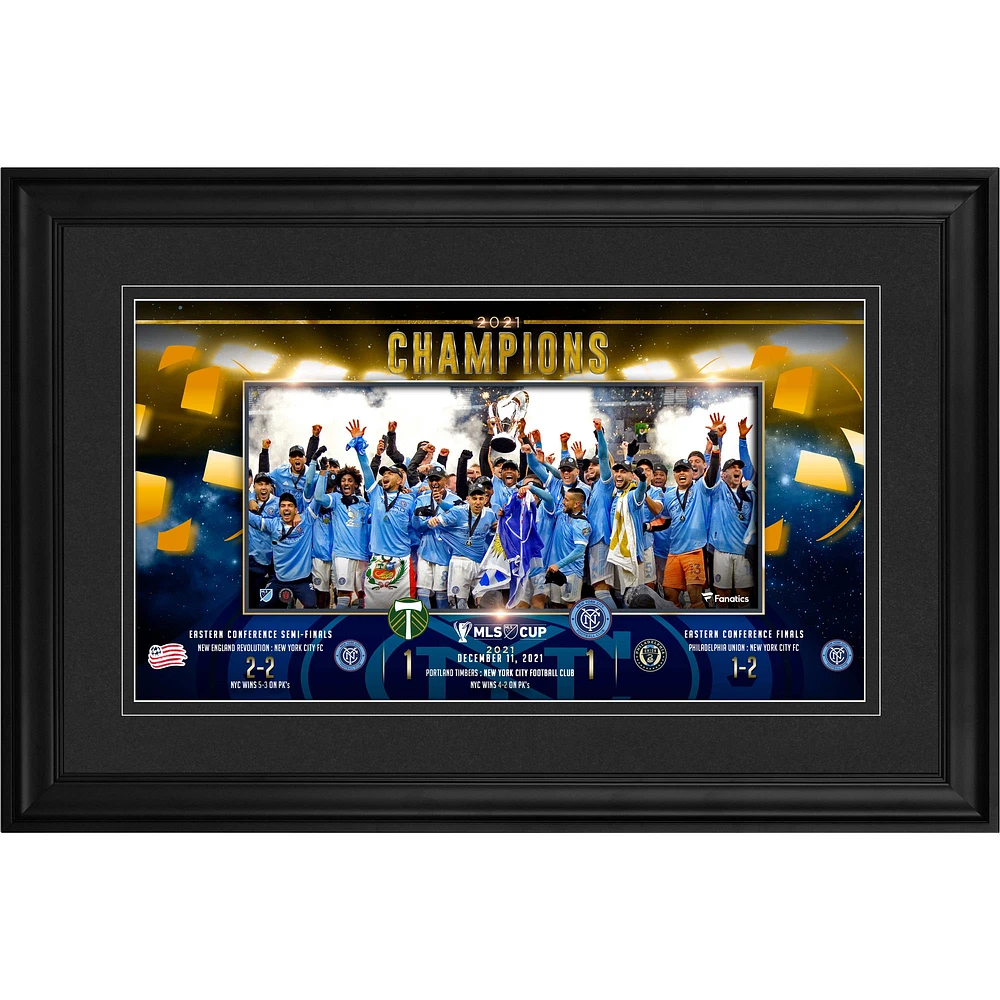 New York City FC Framed 10" x 18" 2021 MLS Cup Champions Panoramic Photograph