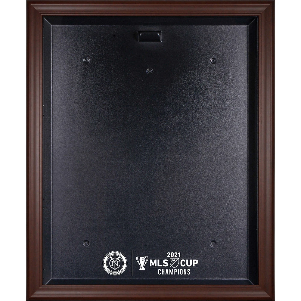 New York City FC 2021 MLS Cup Champions Brown Framed Team Logo Jersey Display Case