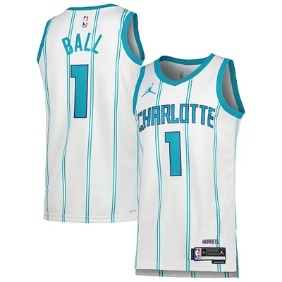 Unisex Jordan Brand LaMelo Ball White Charlotte Hornets Swingman Jersey - Association Edition