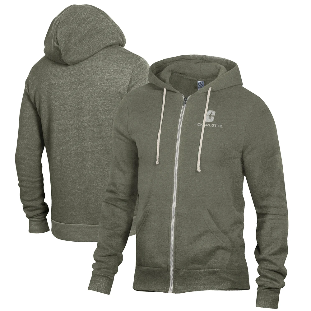 Men's Green Charlotte 49ers Rocky Full-Zip Hoodie