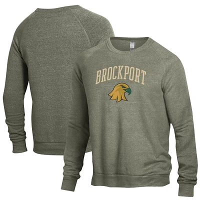 Men's Green SUNY Brockport Golden Eagles The Champ Crewneck Pullover Sweatshirt
