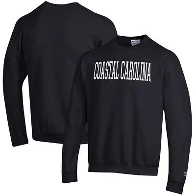 Men's Champion Black Coastal Carolina Chanticleers Eco Powerblend Crewneck Pullover Sweatshirt