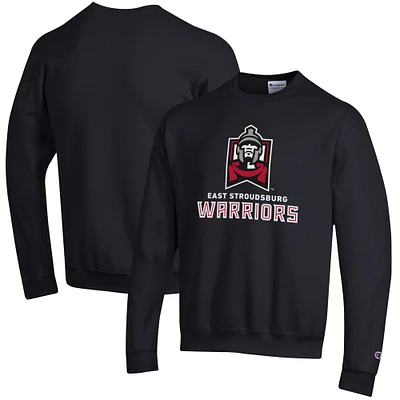 Men's Champion Black East Stroudsburg Warriors Eco Powerblend Crewneck Pullover Sweatshirt