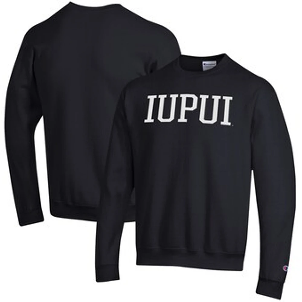 Men's Champion Black IUPUI Jaguars Eco Powerblend Crewneck Pullover Sweatshirt
