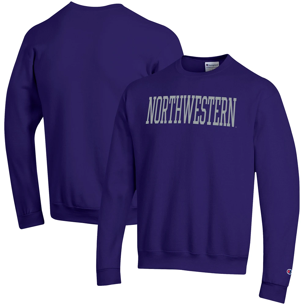 Men's Champion Purple Northwestern Wildcats Eco Powerblend Crewneck Pullover Sweatshirt