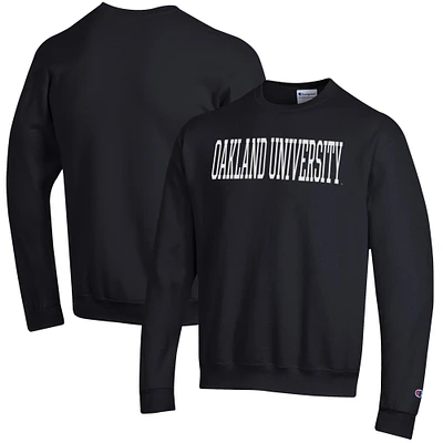 Men's Champion Black Oakland Golden Grizzlies Eco Powerblend Crewneck Pullover Sweatshirt