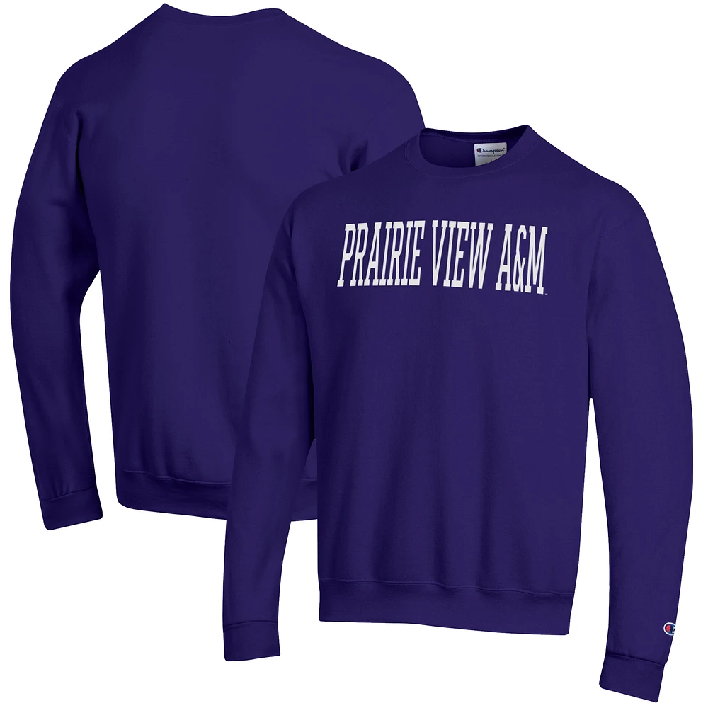Men's Champion Purple Prairie View A&M Panthers Eco Powerblend Crewneck Pullover Sweatshirt
