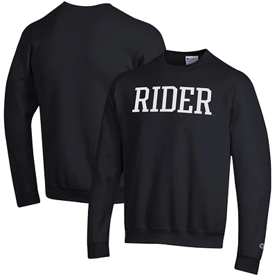 Men's Champion Black Rider Broncs Eco Powerblend Crewneck Pullover Sweatshirt