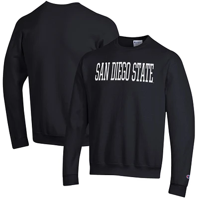 Men's Champion Black San Diego State Aztecs Eco Powerblend Crewneck Pullover Sweatshirt