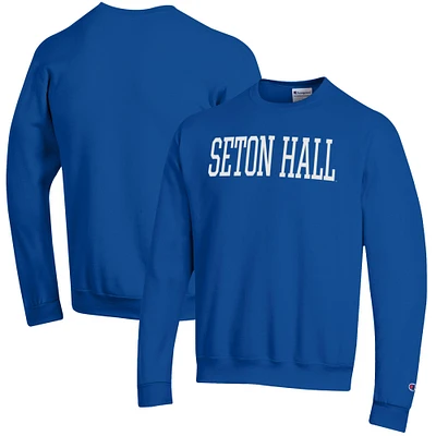 Men's Champion Blue Seton Hall Pirates Eco Powerblend Crewneck Pullover Sweatshirt
