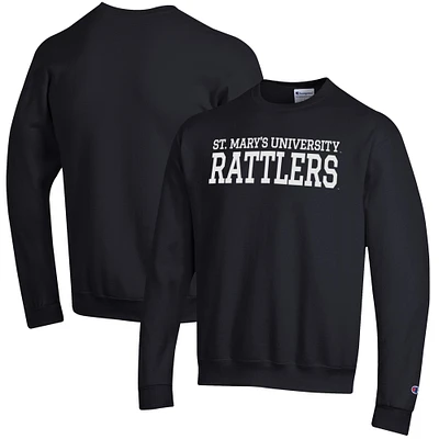 Men's Champion Black St. Mary's University Rattlers Eco Powerblend Crewneck Pullover Sweatshirt